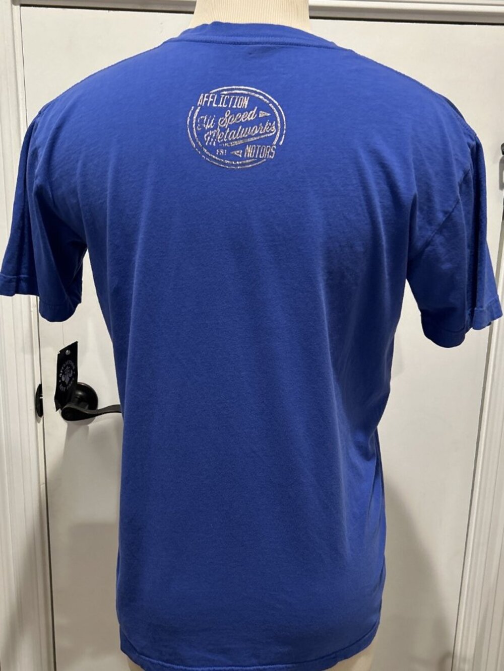 Affliction American Customs L T-Shirt Live Fast Garage Built Motors Metallic NEW - Picture 4 of 9